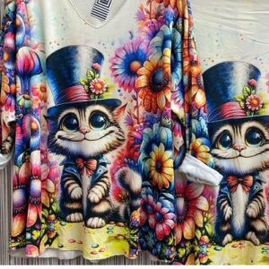 Camisa kitch de gatito con galera